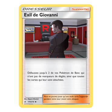 Carte Exil de Giovanni - Peu commune de Pokémon Alliance Infaillible 174/214