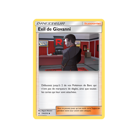 Carte Exil de Giovanni - Peu commune de Pokémon Alliance Infaillible 174/214