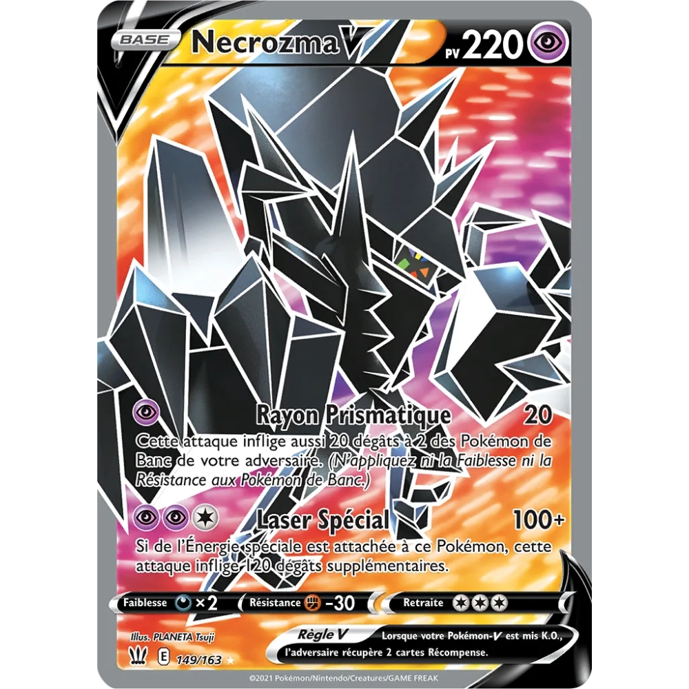 Carte Necrozma - Ultra rare de Pokémon Épée et Bouclier Styles de Combat 149/163