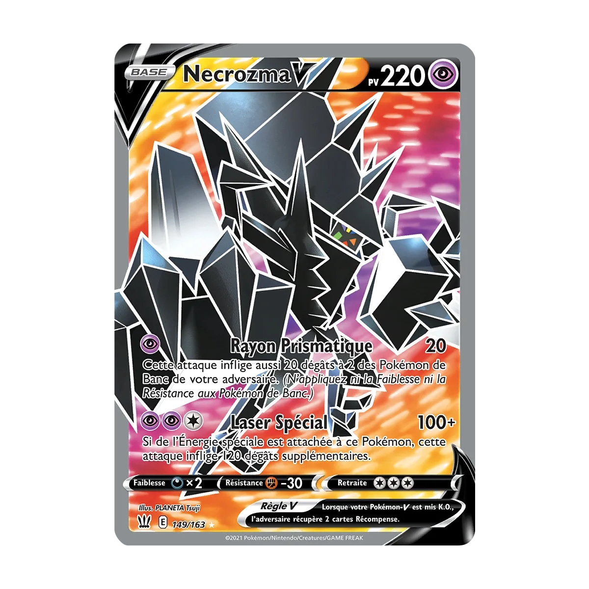 Carte Necrozma - Ultra rare de Pokémon Épée et Bouclier Styles de Combat 149/163