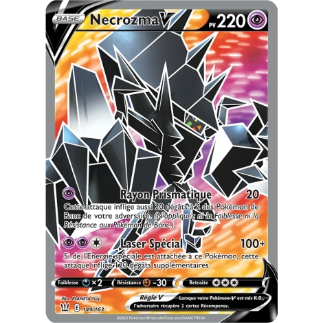 Carte Necrozma - Ultra rare de Pokémon Épée et Bouclier Styles de Combat 149/163