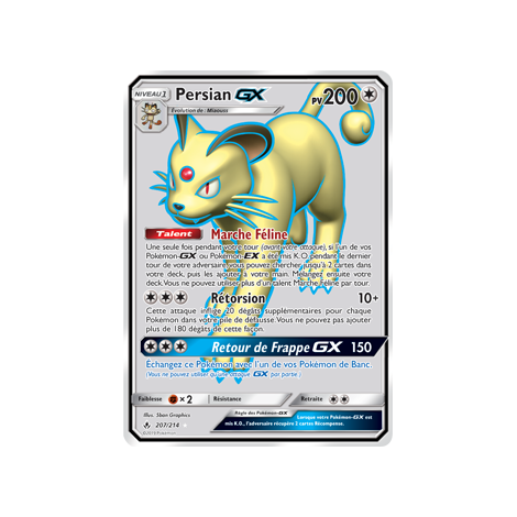 Persian 207/214 : Joyau Ultra rare de l'extension Pokémon Alliance Infaillible