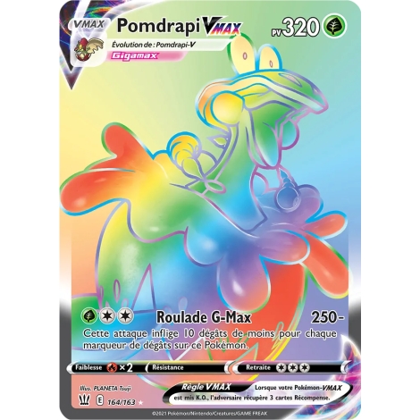 Carte Pomdrapi - Arc-en-ciel rare de Pokémon Épée et Bouclier Styles de Combat 164/163